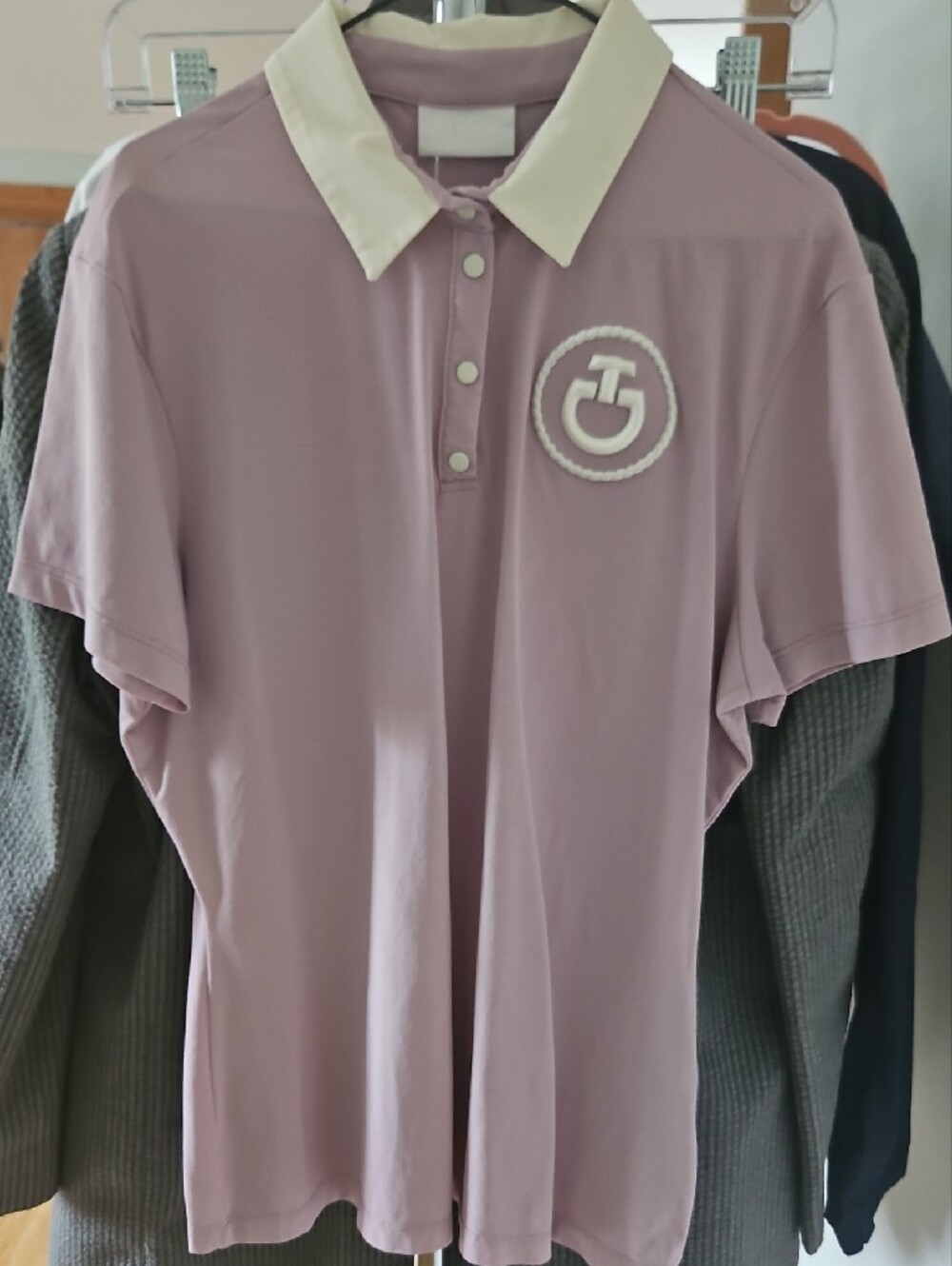Cavalleria Toscana Women’s Lavender Polo with Contrast Collar